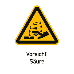 Kombischild Vorsicht! Säure (ISO 7010)