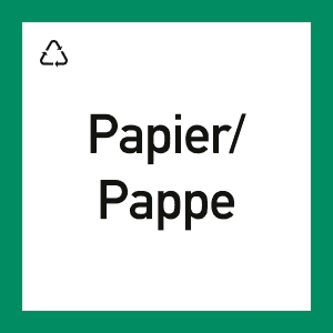 Wertstoffkennzeichnung "Papier/Pappe"