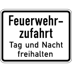 VZ 2433 Feuerwehrzufahrt freihalten Schild