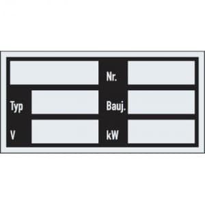 Typenschild für die Elektrotechnik