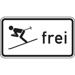 Wintersport frei Zusatzschild mit VZ 1020-14