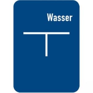 Hydrantenschild Wasser (C) nach DIN 4067 - zur Selbstbeschriftung