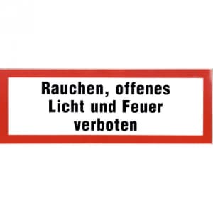 Rauchen, offenes Licht und Feuer verboten