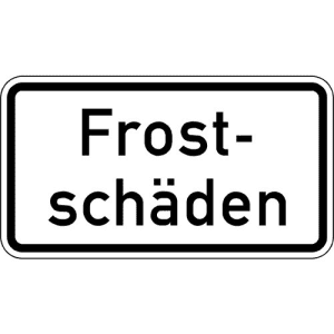 Zusatzschild Frostschäden Zusatzzeichen mit VZ 2011