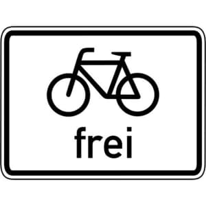 Zusatzzeichen Radfahrer frei Zusatzschild VZ 1022-10