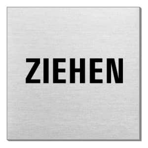 Textschild - Ziehen (quadratisch)