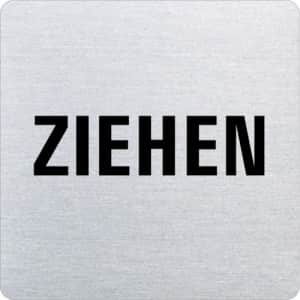 Textschild - Ziehen (ecken abgerundet)