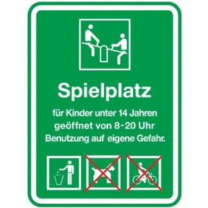 Spielplatz - geöffnet von 8-20 Uhr