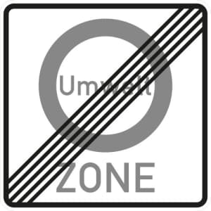 Verkehrsschild Umweltzone - Ende - VZ 270.2