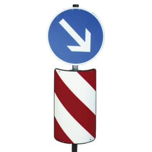 Verkehrsleitsäule Flachschild mit Kantenschutz
