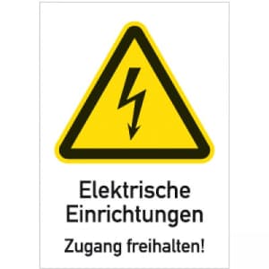 Kombischild Elektrische Einrichtungen - Zugang freihalten