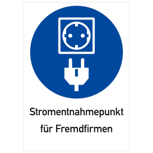 Kombischild Stromentnahmepunkt für Fremdfirmen