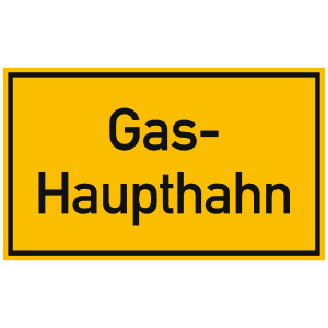 Textschild Gas-Haupthahn