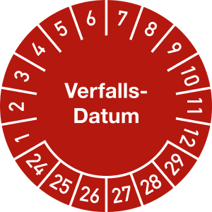 Prüfplaketten - Verfalls-Datum