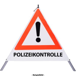 Faltsignal - Gefahrenstelle mit Text: POLIZEIKONTROLLE