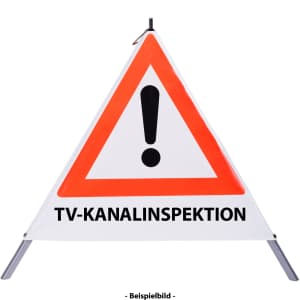 Faltsignal - Gefahrenstelle mit Text: TV-KANALINSPEKTION