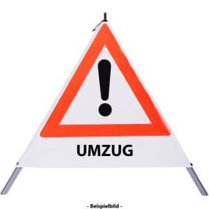 Faltsignal - Gefahrenstelle mit Text: UMZUG