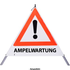 Faltsignal - Gefahrenstelle mit Text: AMPELWARTUNG