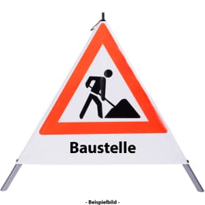 Faltsignal - Baustelle mit Text: Baustelle