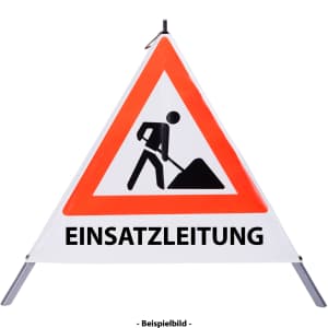 Faltsignal - Baustelle mit Text: EINSATZLEITUNG