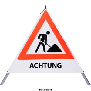 Faltsignal - Baustelle mit Text: ACHTUNG