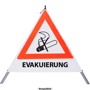 Faltsignal - Rauchverbot mit Text: EVAKUIERUNG