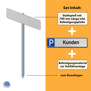 Parkplatzreservierer-Set 'Kunden', geprägt, mit Erdspieß