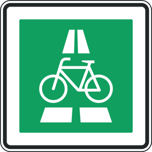 Radschnellweg, Aufstellung rechts - Verkehrszeichen VZ 350.1-10