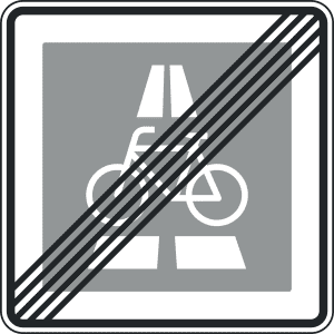 Ende des Radschnellwegs, Aufstellung rechts - Verkehrszeichen VZ 350.2-10