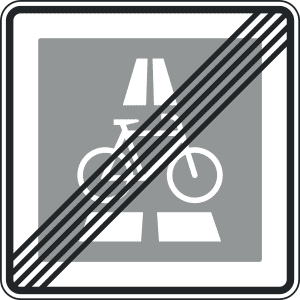 Ende des Radschnellwegs, Aufstellung links - Verkehrszeichen VZ 350.2-20