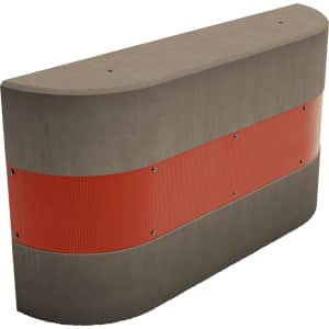 Anfahrschutz aus Beton Typ  R3 | 250 x 1200 x 600 mm | beigegrau mit Reflexfolie