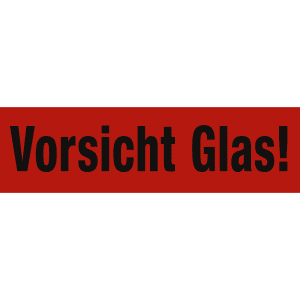 Transportetikett Vorsicht Glas!