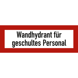 Brandschutzschild Wandhydrant für geschultes Personal