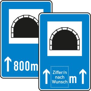 VZ 327-50 StVO-Hinweisschild: Tunnel mit Länge VZ 327-50