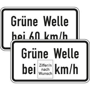 Zusatzzeichen VZ 1012-34 Zusatzschild Grüne Welle bei ... km/h VZ 1012-34