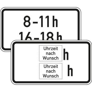 Zusatzzeichen VZ 1040-31 Zeitliche Beschränkung Zusatzschild VZ 1040-31