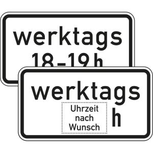 Zusatzzeichen VZ 1042-31 Zeitliche Beschränkung werktags Zusatzzeichen 1042-31