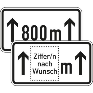 Zusatzzeichen VZ 1001-30 Zusatzschild Auf ... m Zusatzzeichen VZ 1001-30