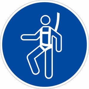 Gebotszeichen - Auffanggurt benutzen nach ISO 7010 (M 018)