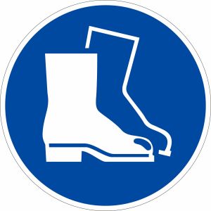 Gebotszeichen - Fußschutz benutzen nach ISO 7010 (M 008)