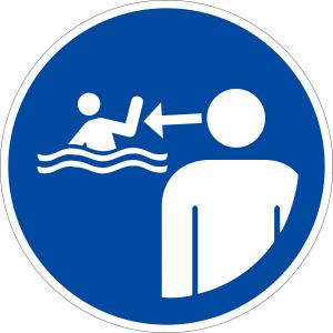 Gebotszeichen - Kinder in Wassereinrichtungen beaufsichtigen nach ISO 20712-1 (WSM 002)