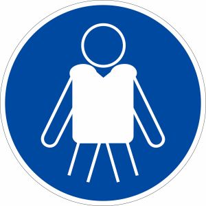 Gebotszeichen - Rettungsweste benutzen nach ISO 20712-1 (WSM 001)