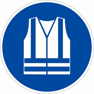 Gebotszeichen - Warnweste benutzen nach ISO 7010 (M 015)