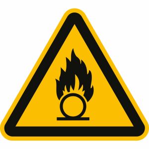 Warnung vor brandfördernden Stoffen nach ISO 7010 (W 028)