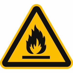 Warnung vor feuergefährlichen Stoffen nach ISO 7010 (W 021)