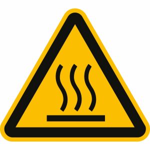 Warnung vor heißer Oberfläche nach ISO 7010 (W 017)