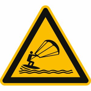 Warnung vor Kitesurfern nach ISO 20712-1 (WSW 020)