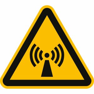 Warnung vor nicht ionisierender elektromagnetischer Strahlung nach ISO 7010 (W 005)