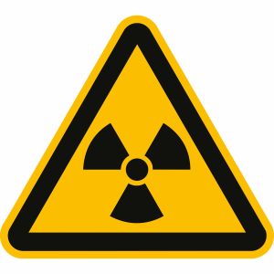 Warnung vor radioaktiven Stoffen oder ionisierenden Strahlen nach ISO 7010 (W 003)