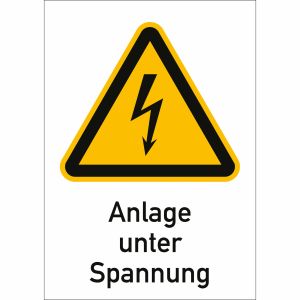 Kombischild Anlage unter Spannung